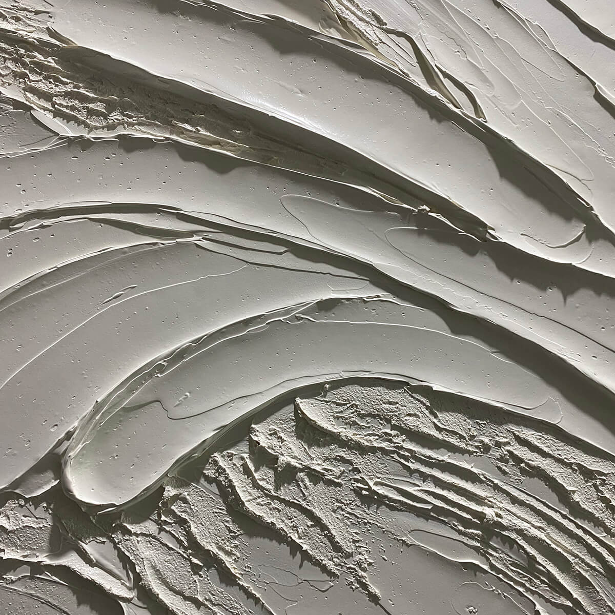 3D Textured White Abstract Wall Art | Plaster Effect Canvas #AA 355