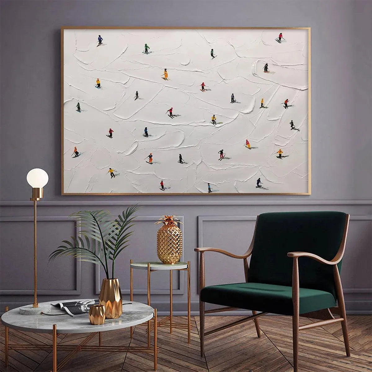 Wabi Sabi Ski Painting | Minimalist Textured Art