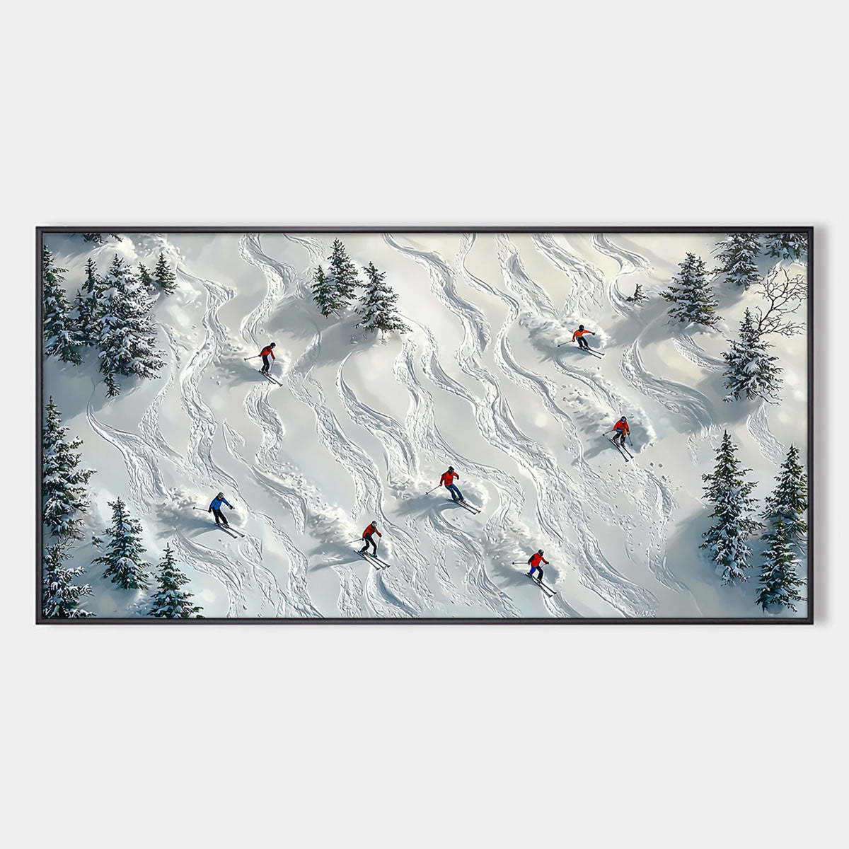 Textured 3D Ski Painting | Realistic Winter Sports Art #AA 232
