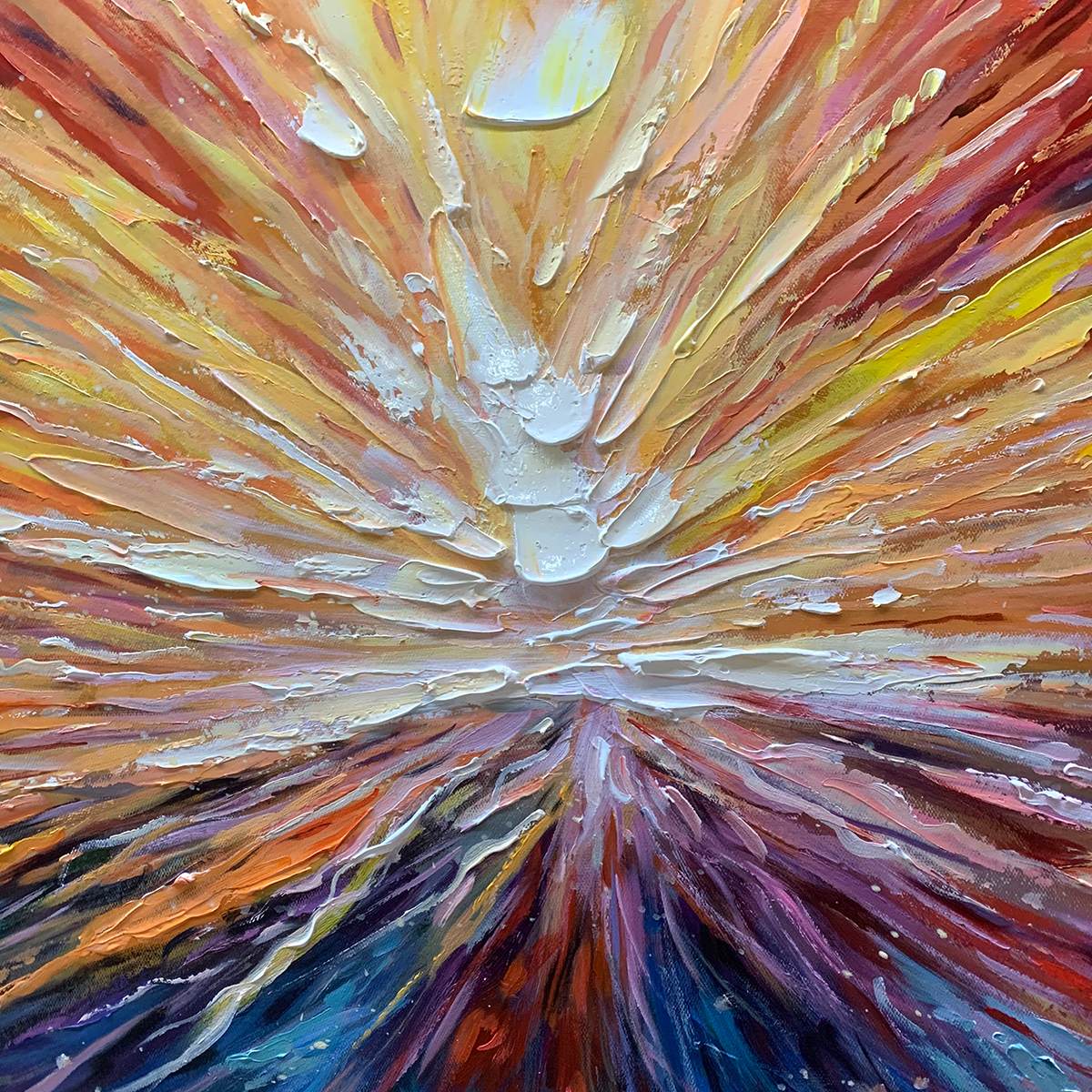 Modern Abstract Expressionist Art | Large Colorful Canvas #AA 145