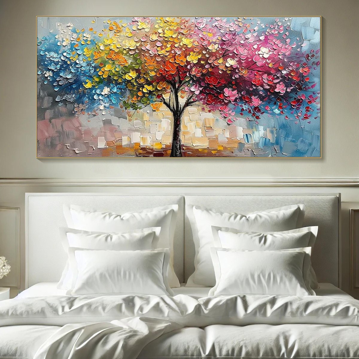  3D Textured Impasto Oil Painting Style | Palette Knife Tree Art