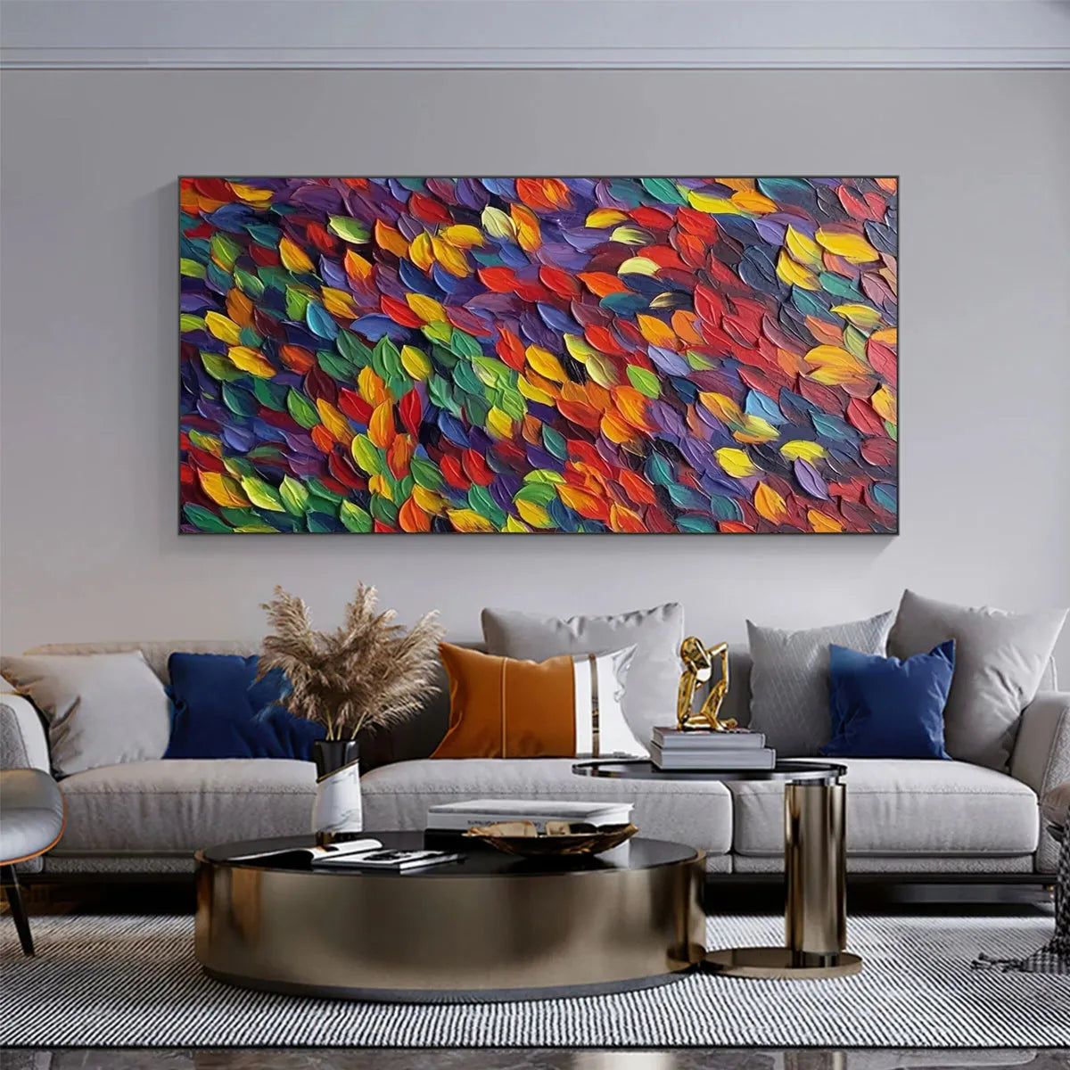 Textured 3D Colorful Leaves | Abstract Impasto Art #AA 147