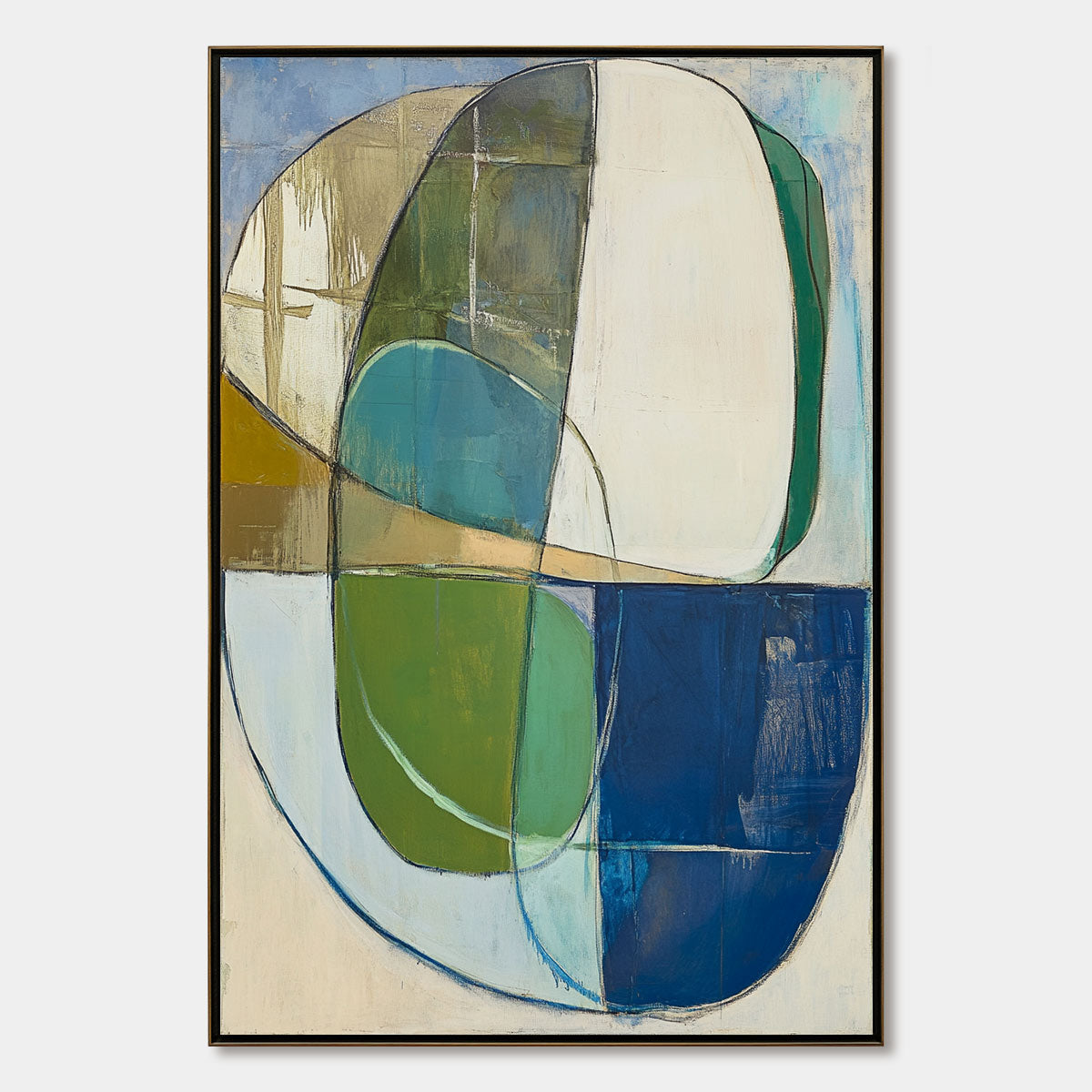 Mid-Century Modern Inspired Art | Large Abstract Painting #AA 094