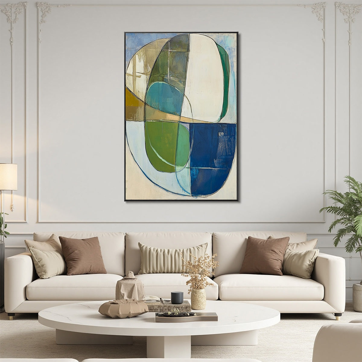 Mid-Century Modern Inspired Art | Large Abstract Painting #AA 094