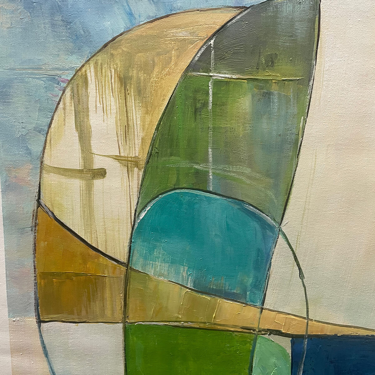 Mid-Century Modern Inspired Art | Large Abstract Painting #AA 094