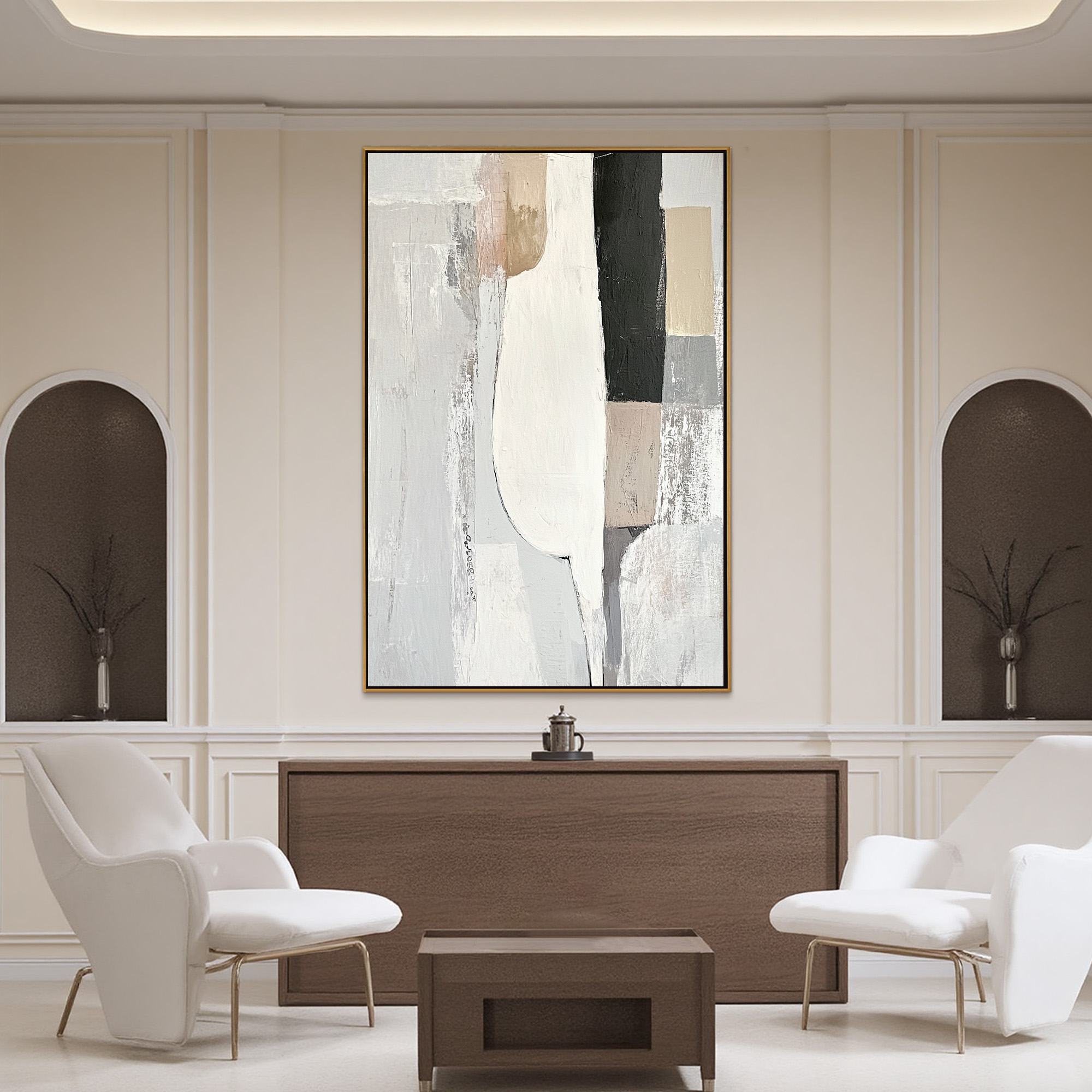Neutral Earth Tone Abstract Art | Textured Wall Painting