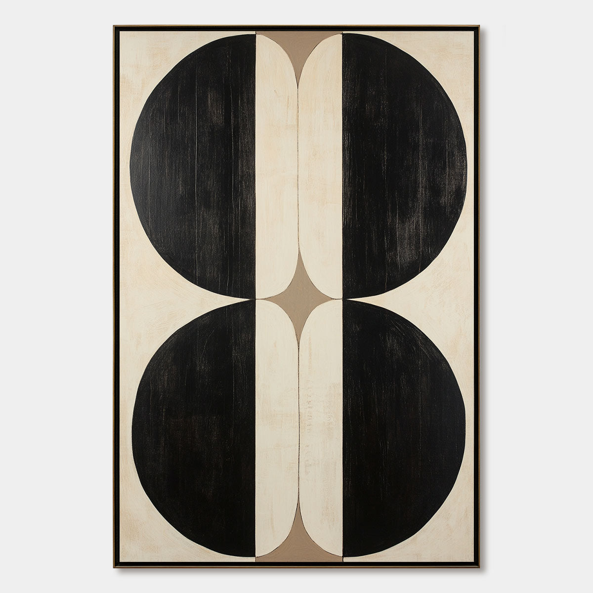 Sophisticated Abstract Painting | Elegant Black & Beige Art #AA 096