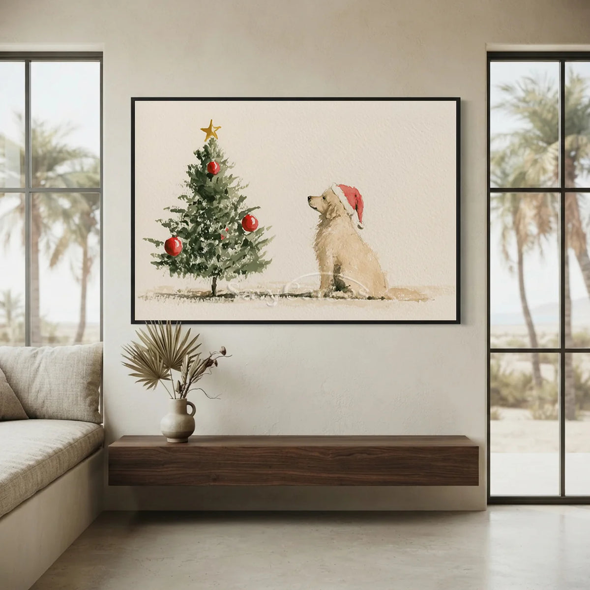 Santa-Hat-Christmas-Art-for-wall-between-window-08.webp