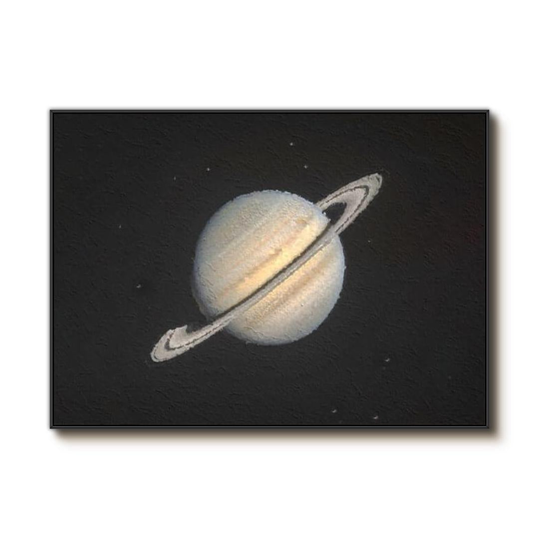 Modern Space Art Canvas | Minimalist Saturn Planet Painting #AA 053