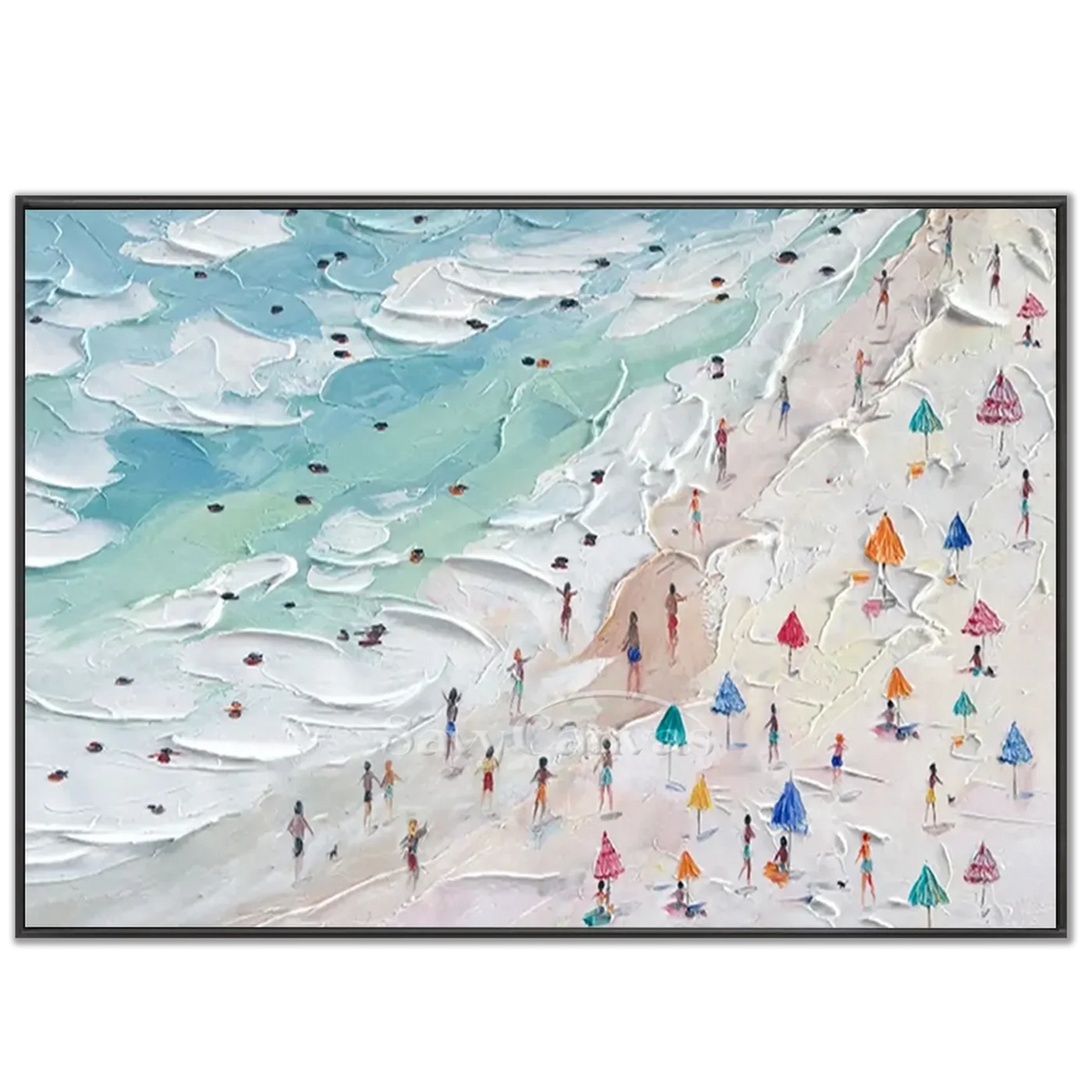 Seascape_and_Snowy_Peak_Painting-black-frame-02.webp