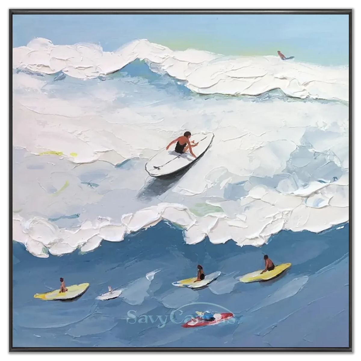 Seascape_and_Snowy_Peak_Painting-black-frame-02.webp