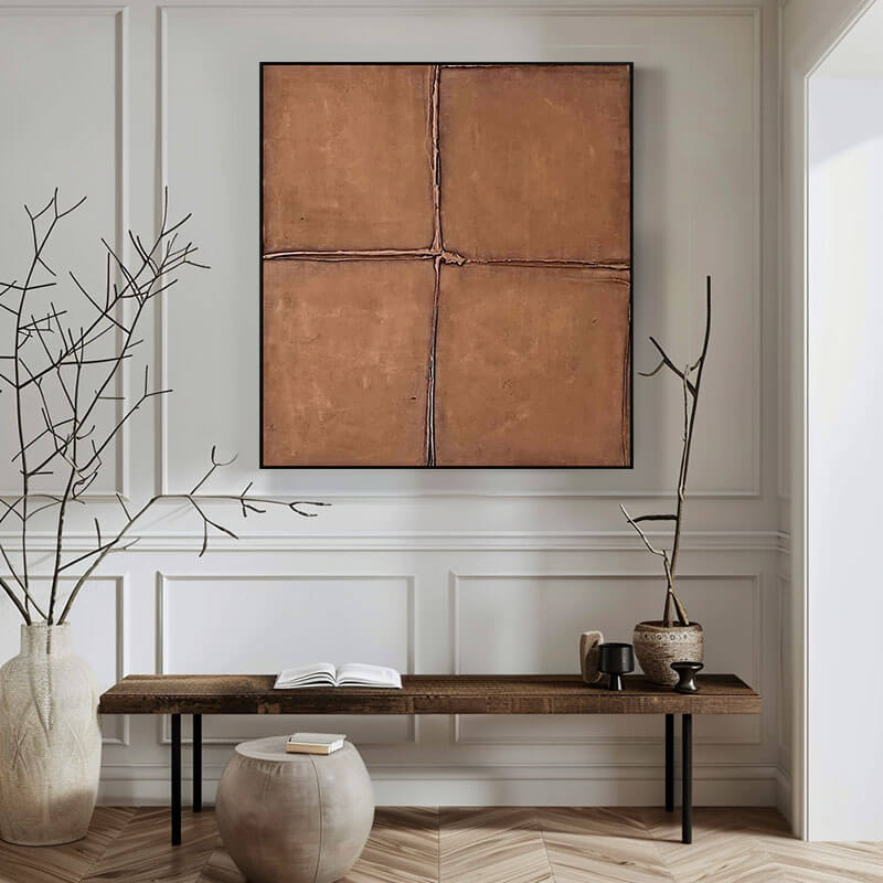 Abstract Earth Painting | Textured Brown Tectonic Art