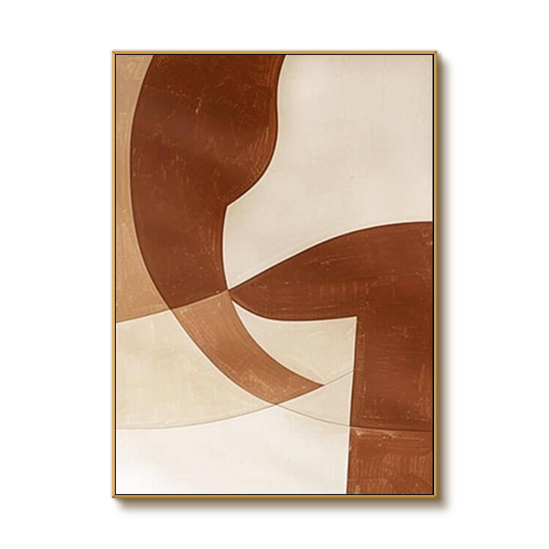 Rust and Beige Abstract Canvas Art | Warm Earth Tone Wall Decor #AA 397