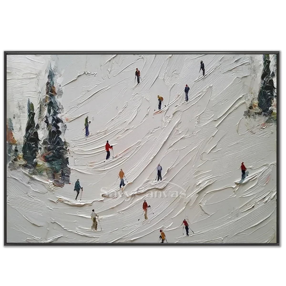 Skiing_Sport_Art_Textured_Painting_Canvas_MM2-black-frame-02.webp