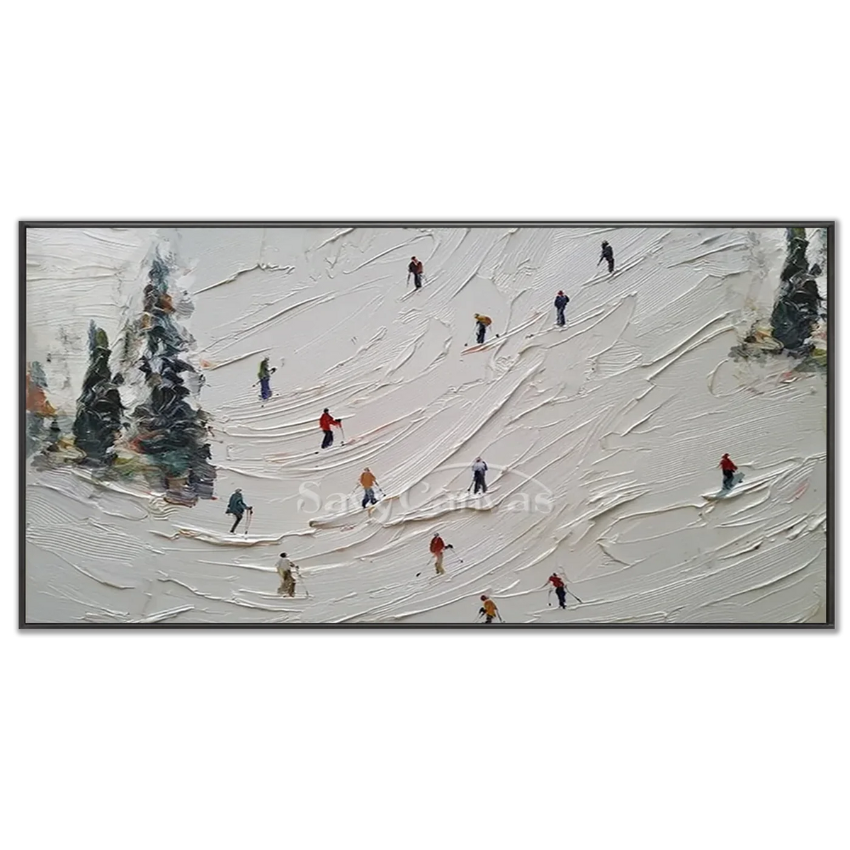Skiing_Sport_Art_Textured_Painting_Canvas_MM2-black-frame-03.webp