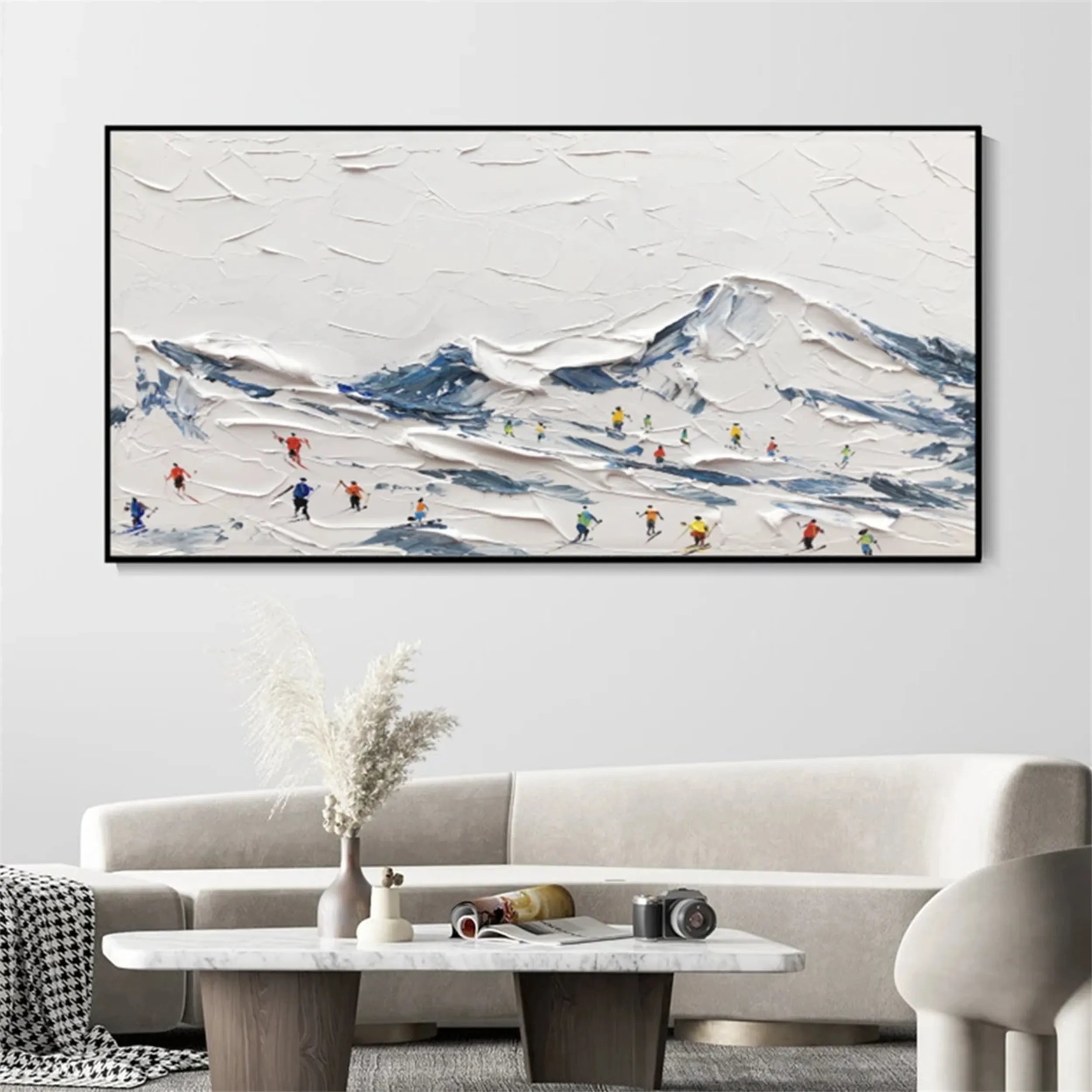 Winter Rush – Skiing Textured Canvas