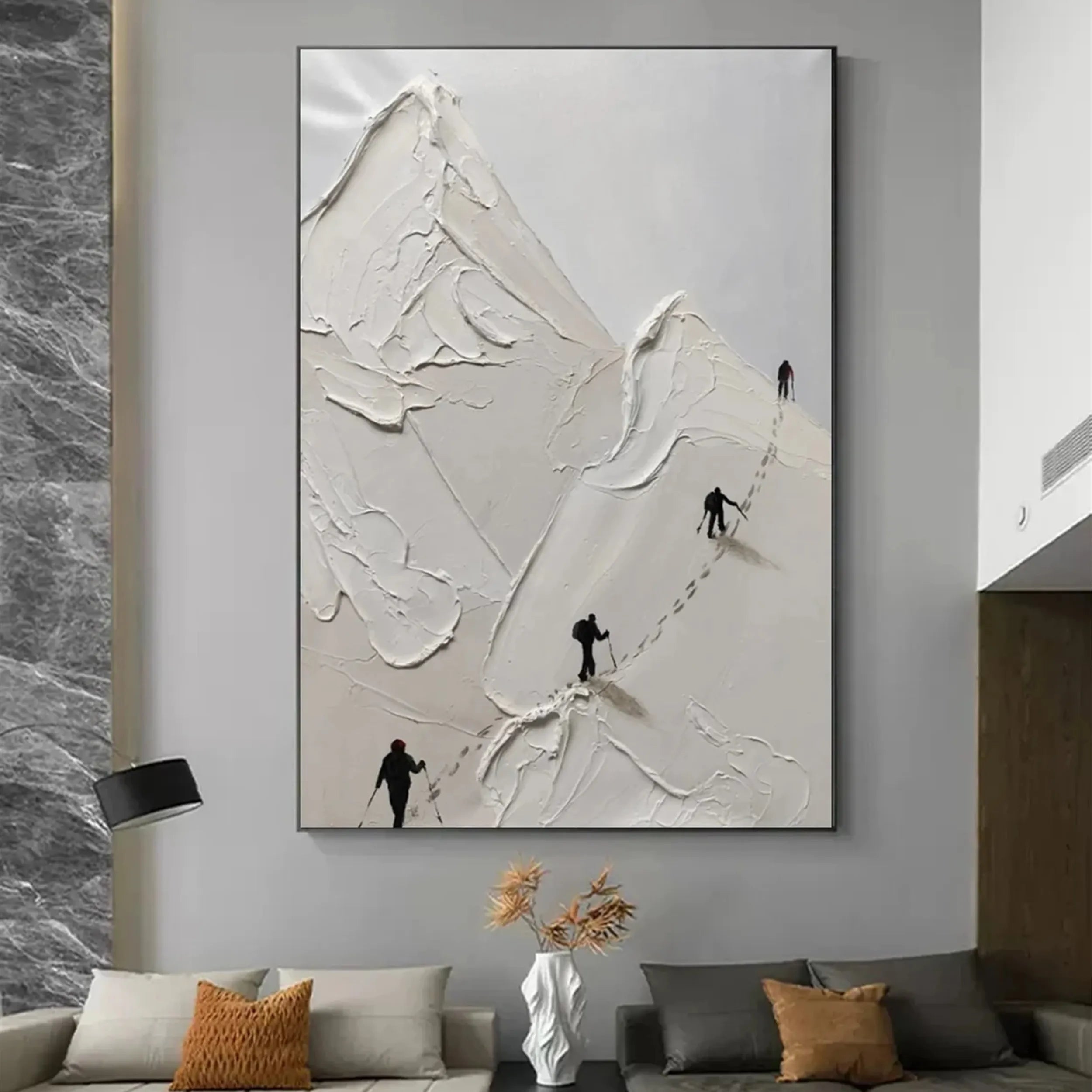 Abstract Mountain Wall Art | Textured Plaster Painting