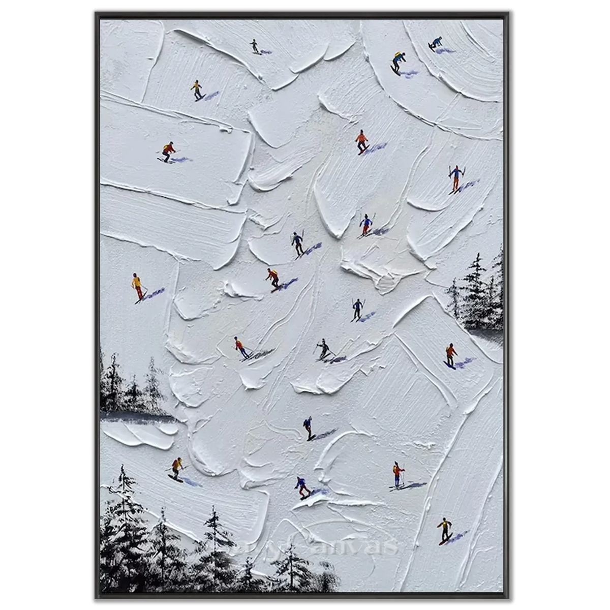 Skiing_Sports_Art_Textured_Painting_Canvas_MM1-black-frame-02.webp