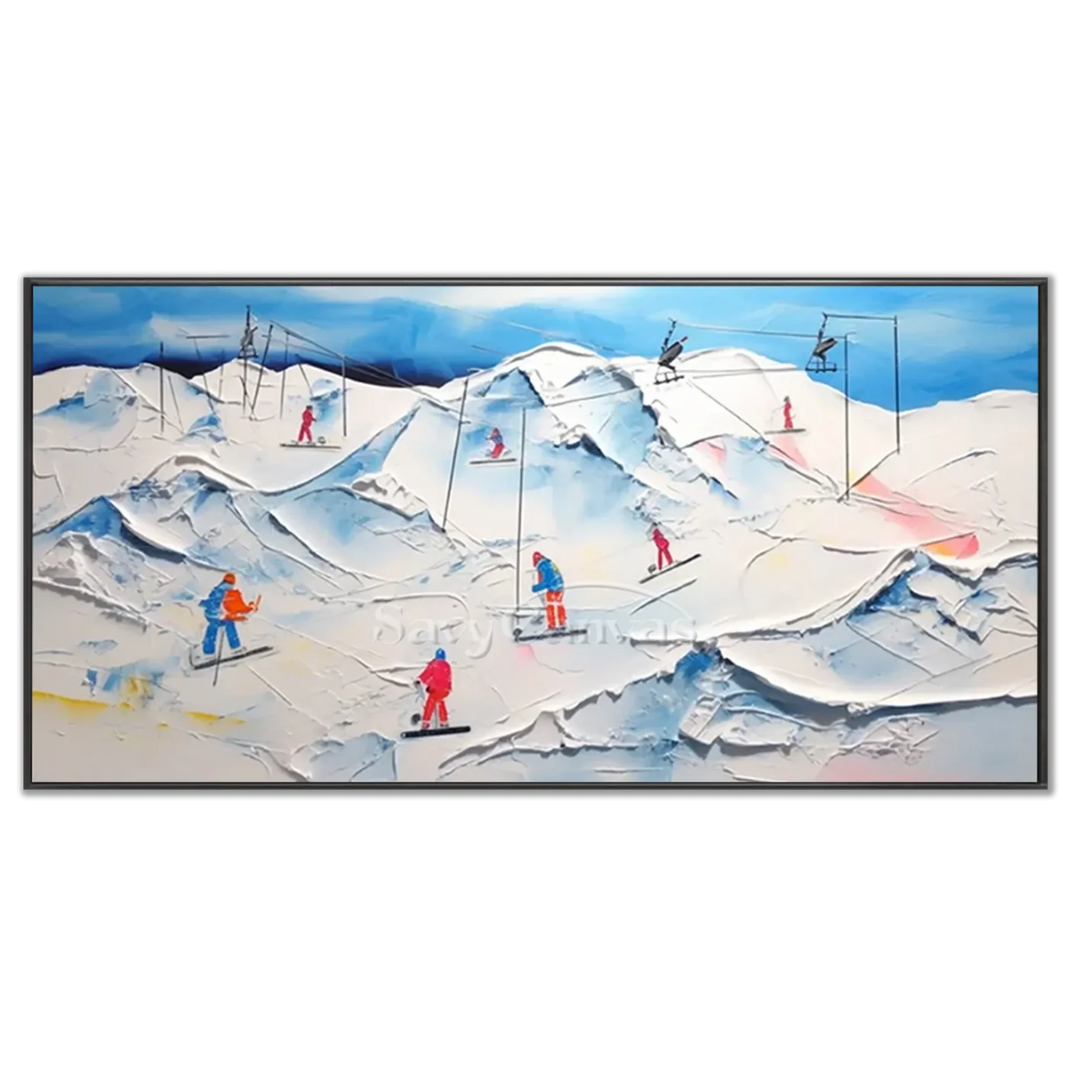Skiing_Sports_Art_Textured_Painting_Canvas_MM10-black-frame-03.webp