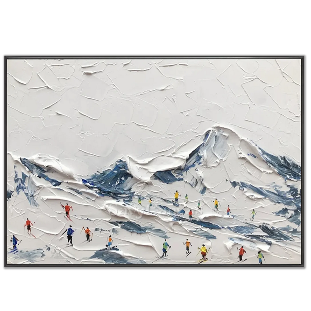 Skiing_Sports_Art_Textured_Painting_Canvas_MM11-black-frame-02.webp