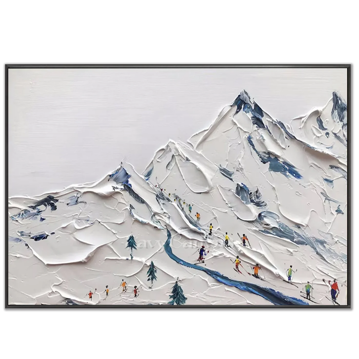 Skiing_Sports_Art_Textured_Painting_Canvas_MM12-black-frame-02.webp