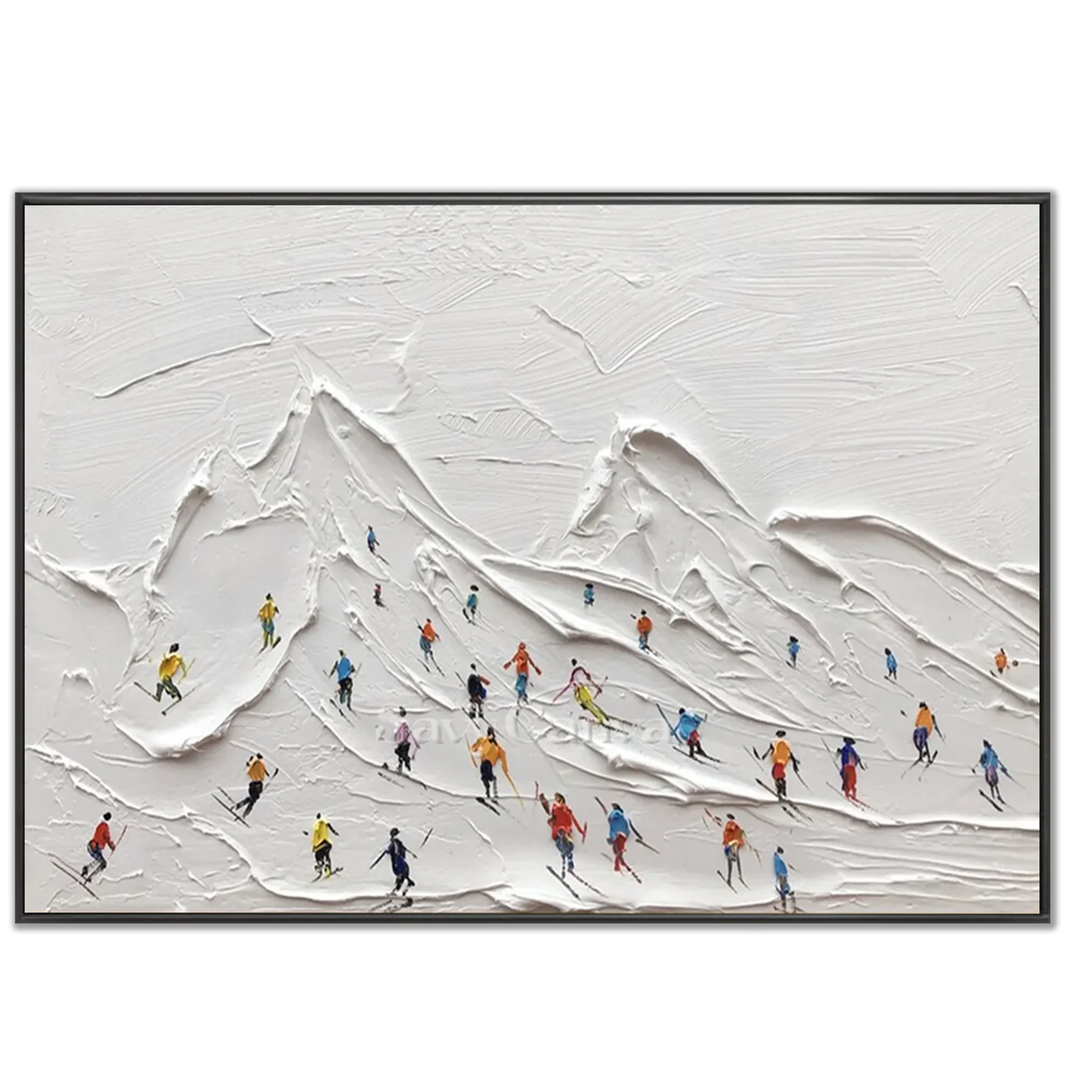 Skiing_Sports_Art_Textured_Painting_Canvas_MM13-black-frame-02.webp