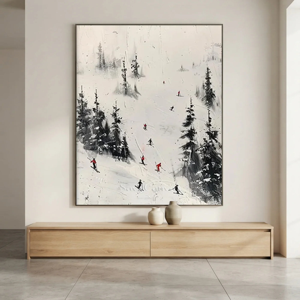 Skiing_Sports_Art_Textured_Painting_Canvas_MM15-above-the-wooden-cabinet-03.webp