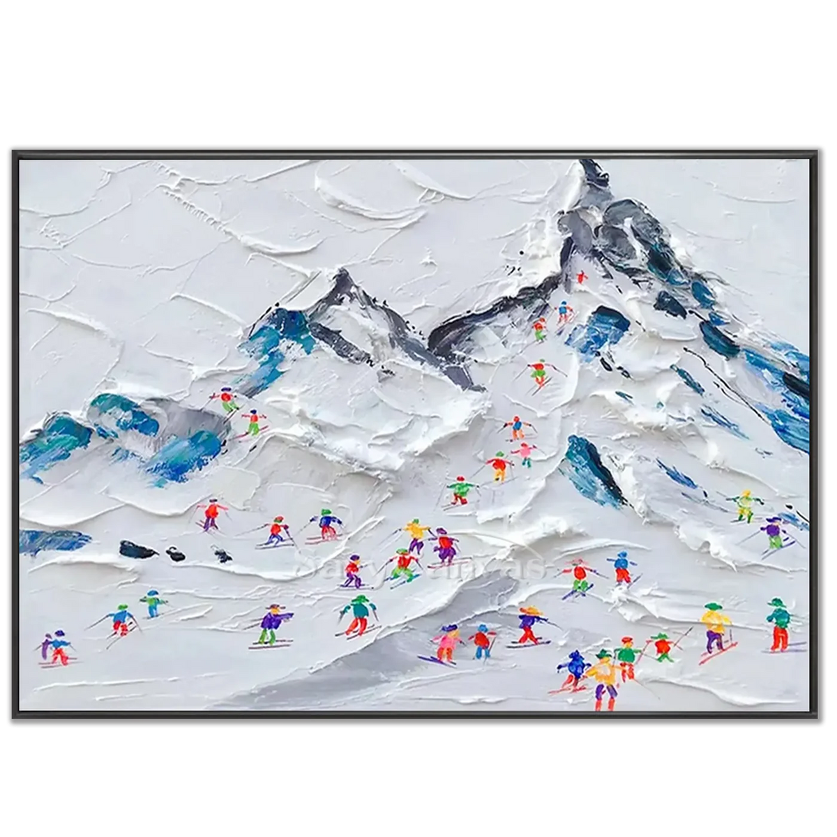 Skiing_Sports_Art_Textured_Painting_Canvas_MM15-black-frame-02.webp
