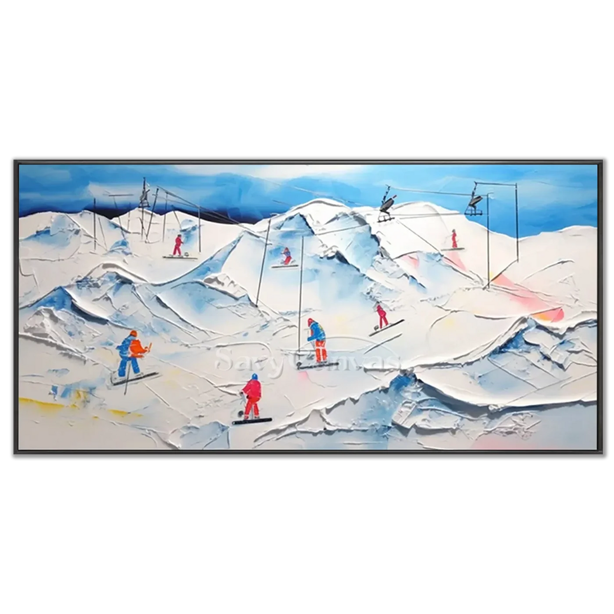 Skiing_Sports_Art_Textured_Painting_Canvas_MM16-black-frame-03.webp