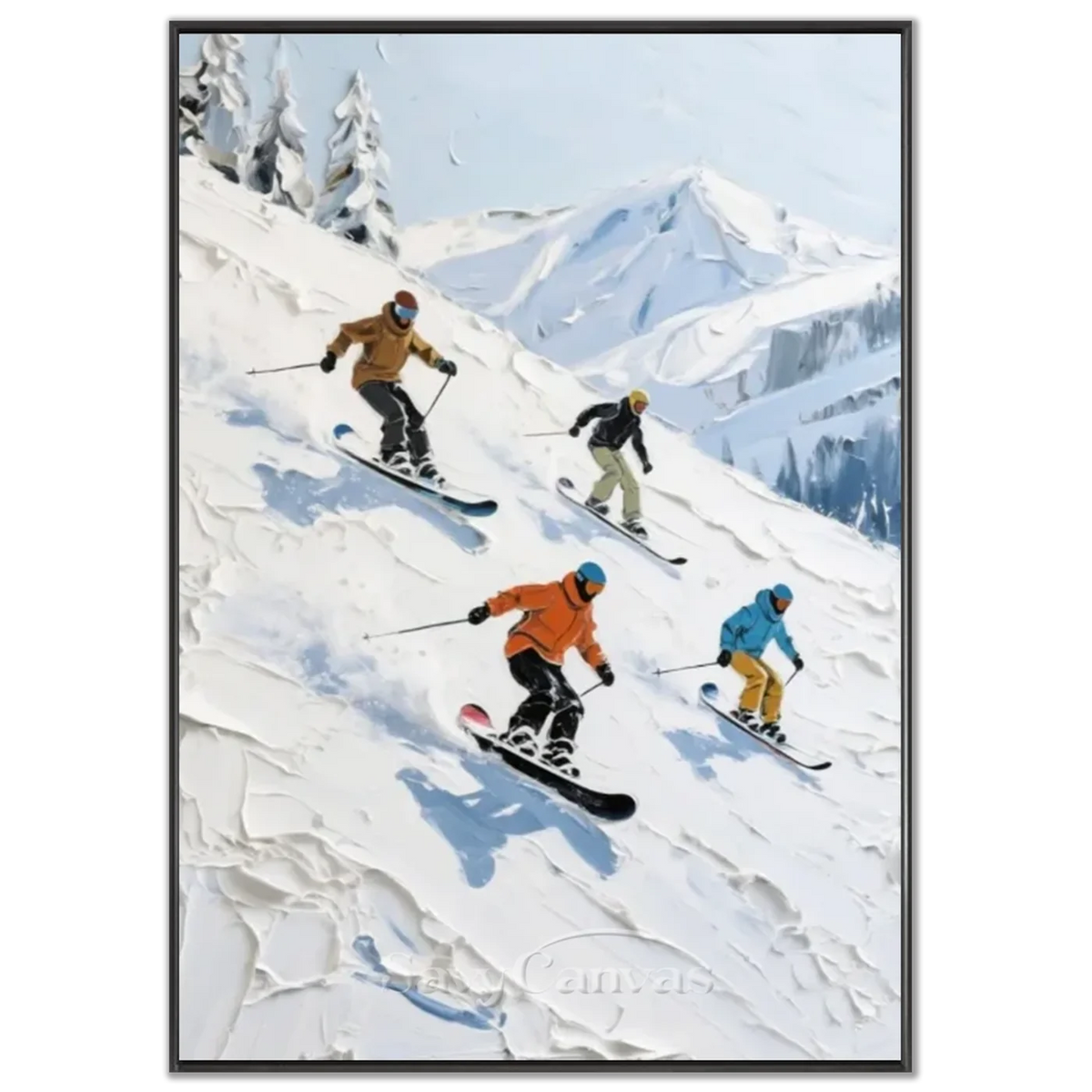 Skiing_Sports_Art_Textured_Painting_Canvas_MM17-black-frame-02.webp