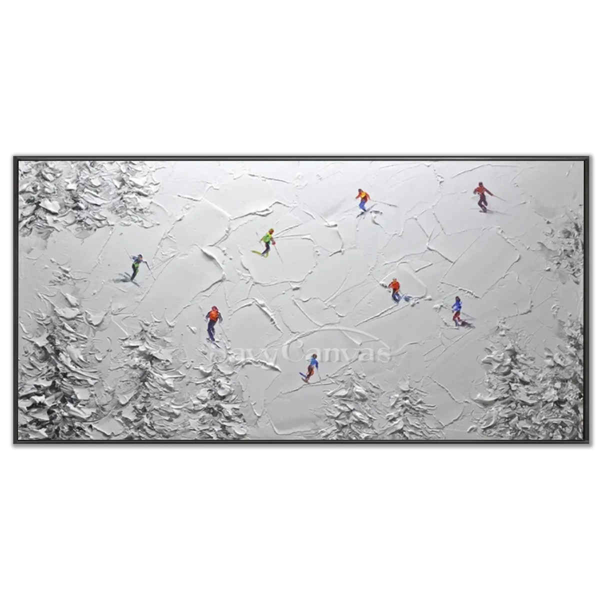 Skiing_Sports_Art_Textured_Painting_Canvas_MM21-black-frame-03.webp
