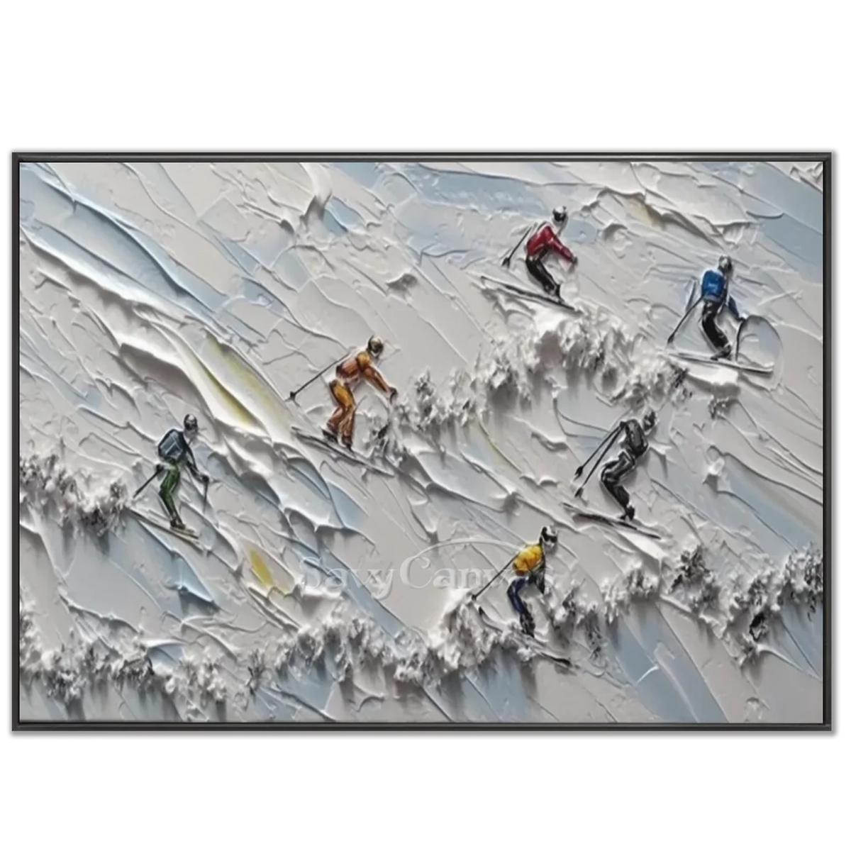 Skiing_Sports_Art_Textured_Painting_Canvas_MM25-black-frame-02.webp