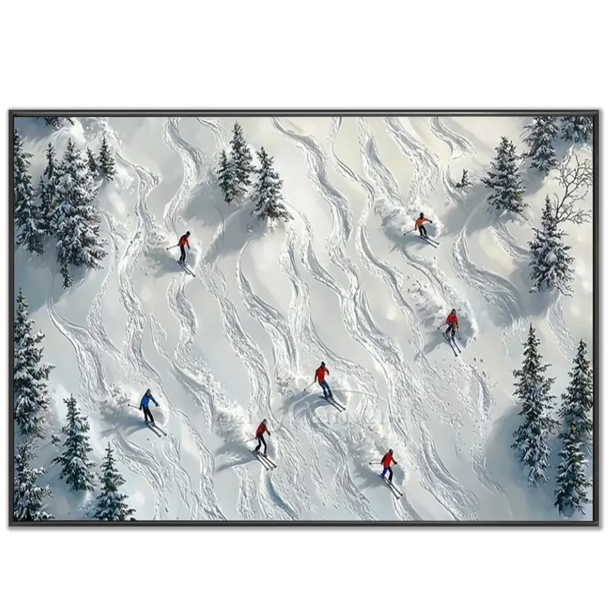 Skiing_Sports_Art_Textured_Painting_Canvas_MM27-black-frame-02.webp