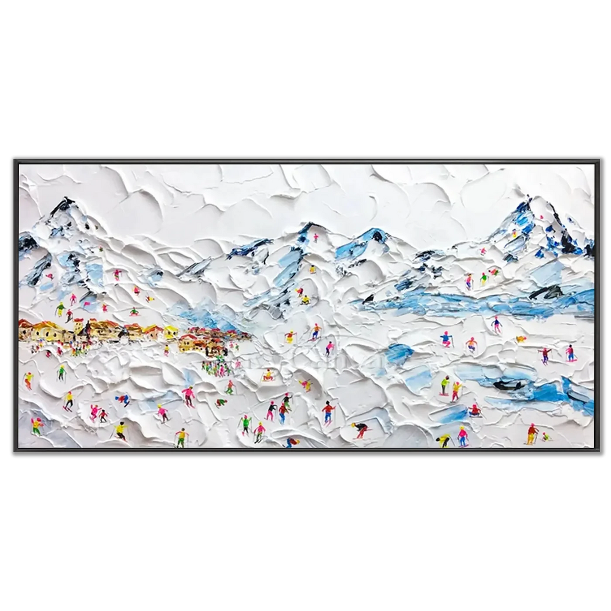 Skiing_Sports_Art_Textured_Painting_Canvas_MM5-black-frame-03.webp