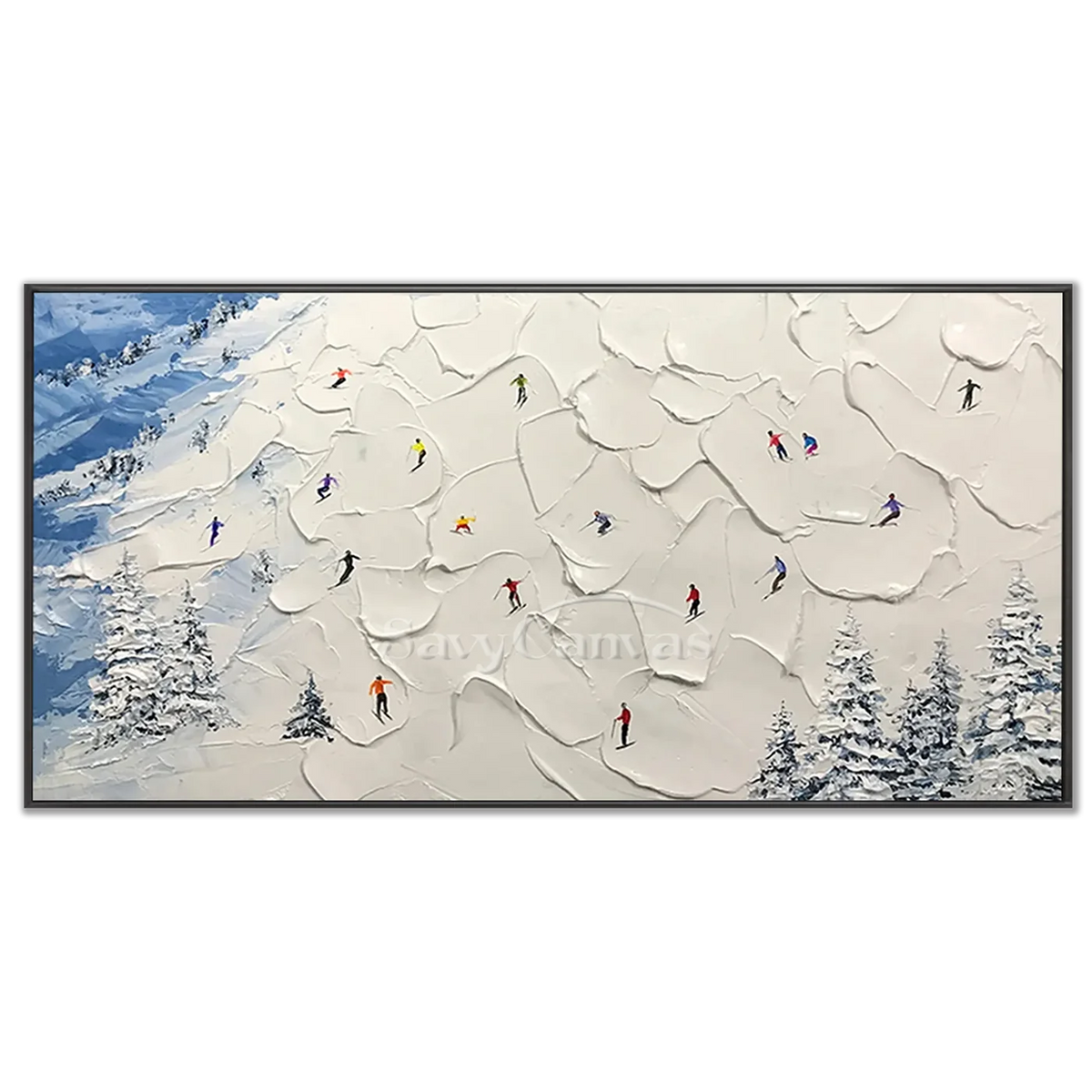 Skiing_Sports_Art_Textured_Painting_Canvas_MM7-black-frame-03.webp