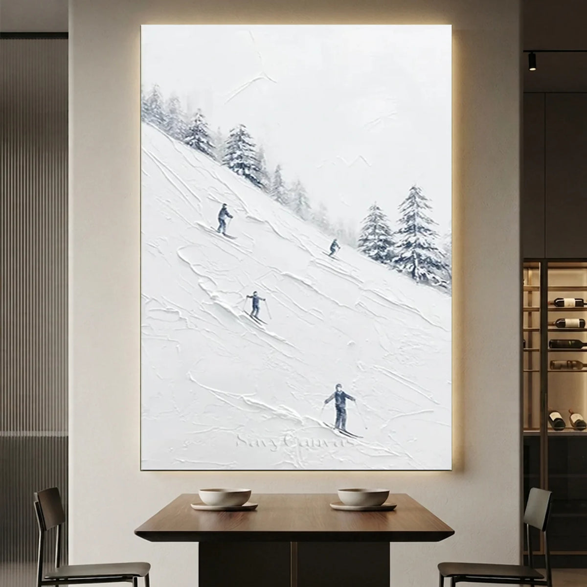 Skiing_Sports_Art_Textured_Painting_Canvas_MM7-for-elegant-restaurant-wall-decor-01.webp