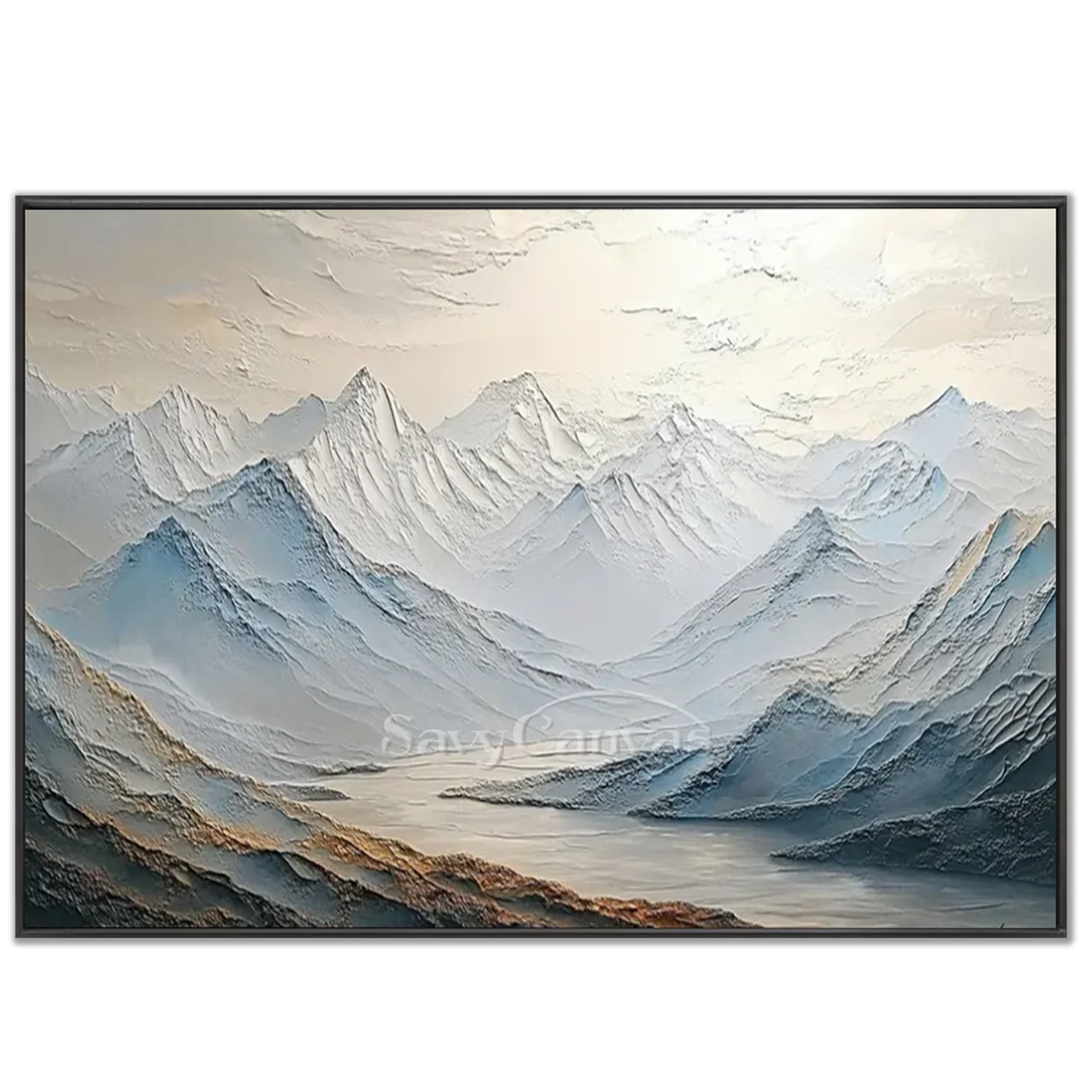 Snowy-Mountain-Wall-Art-black-frame-02.webp