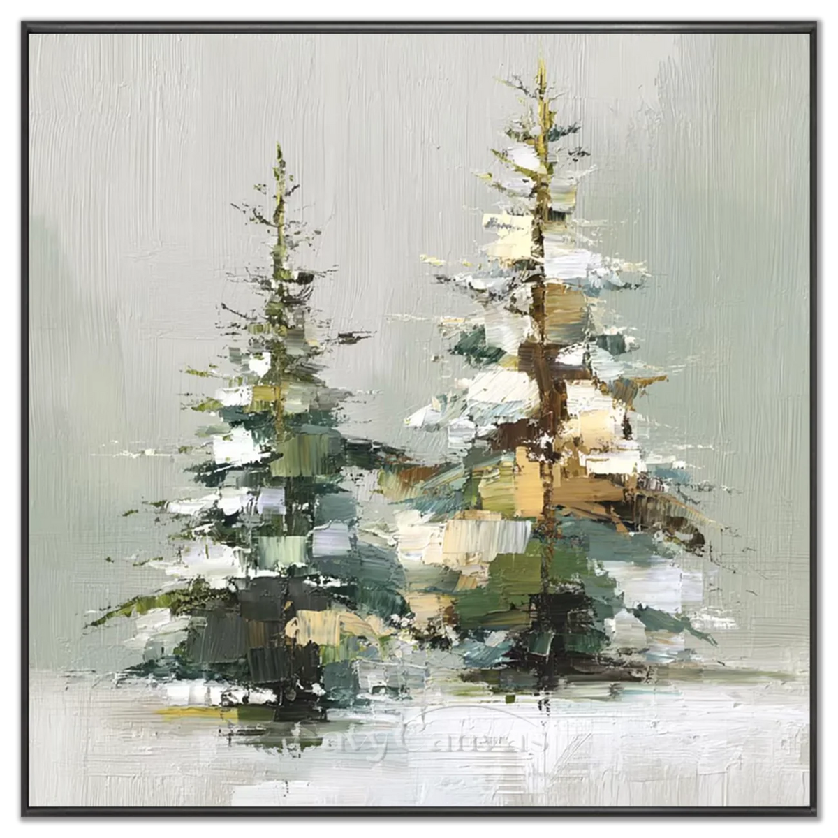 Snowy-Pine-Tree-Oil-Painting-black-frame-02.webp