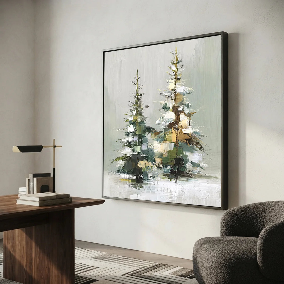 Snowy-Pine-Tree-Oil-Painting-for-minimalist-wall-08.webp