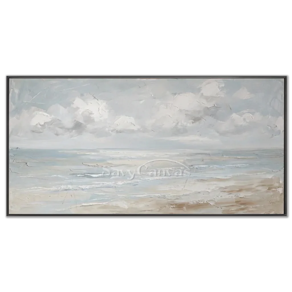 Soft-coastal-seascape-wall-art-with-textured-waves-black-frame-02.webp
