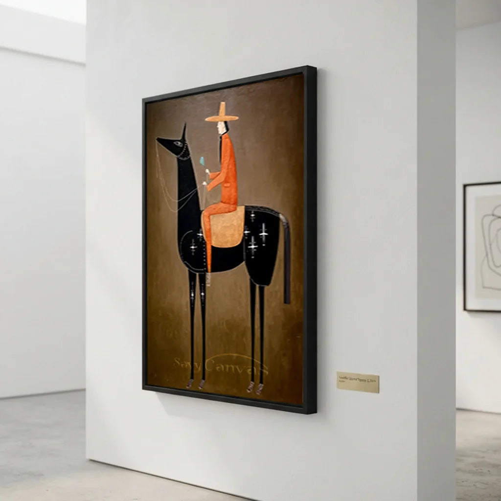 Hand-Painted Surrealism Starry Horse Rider Oil Painting #SS 338