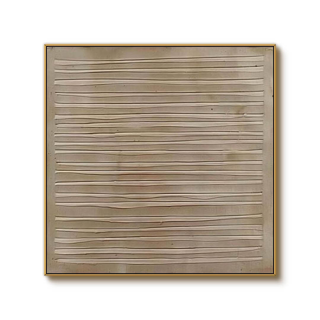 Minimalist Textured 3D Painting | Beige Plaster Wall Art #AA 152