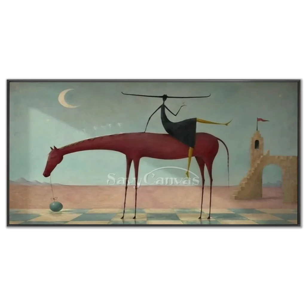 Handmade Surrealist Dreamscape Horse Oil Painting #SS 359