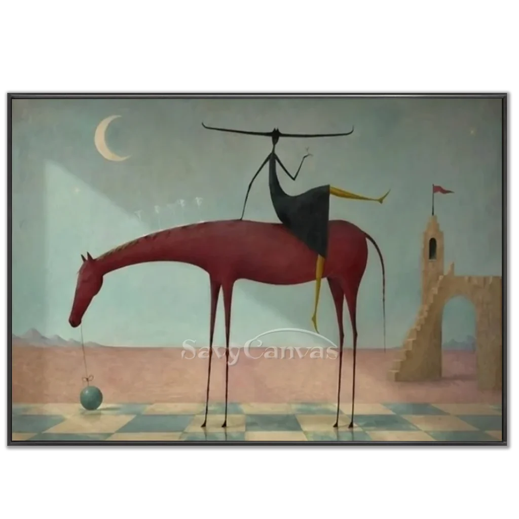 Handmade Surrealist Dreamscape Horse Oil Painting #SS 359