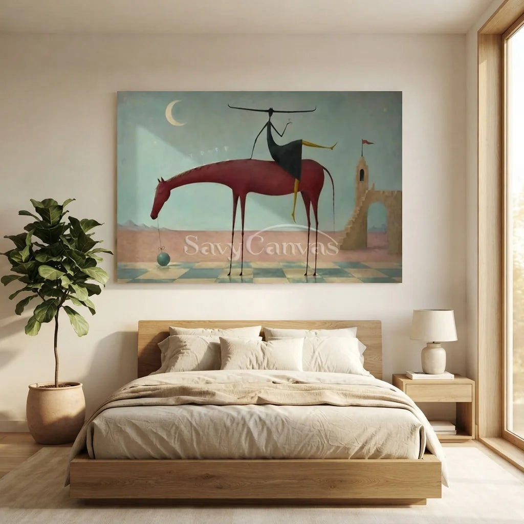 Handmade Surrealist Dreamscape Horse Oil Painting #SS 359