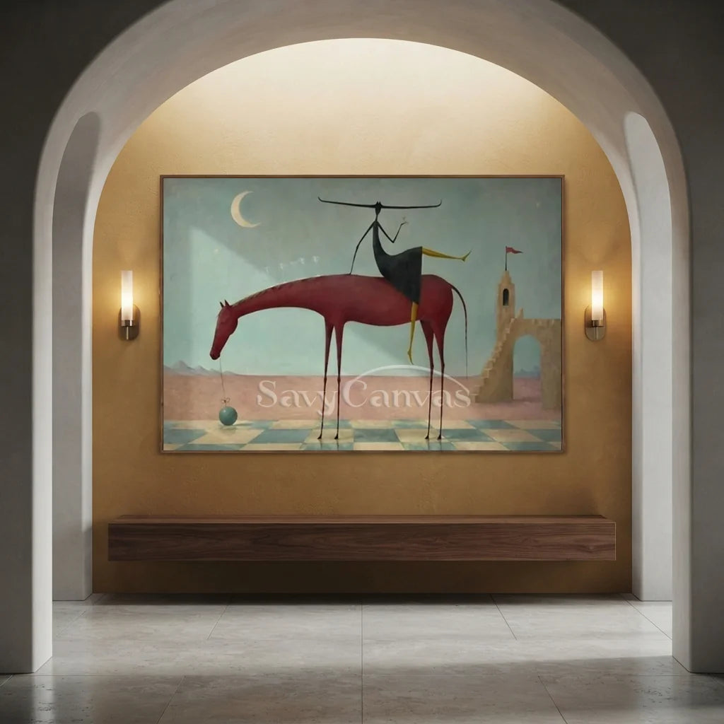Handmade Surrealist Dreamscape Horse Oil Painting #SS 359