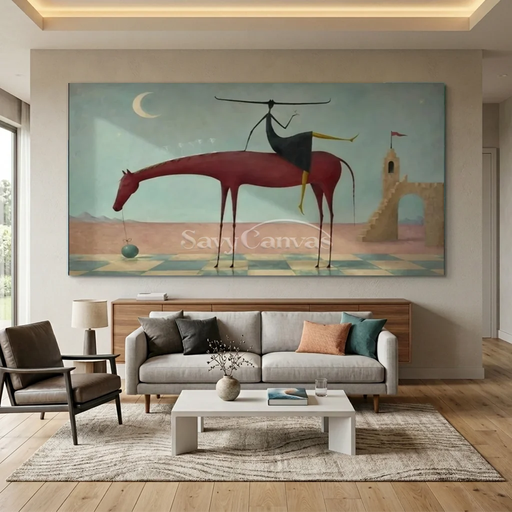 Handmade Surrealist Dreamscape Horse Oil Painting #SS 359