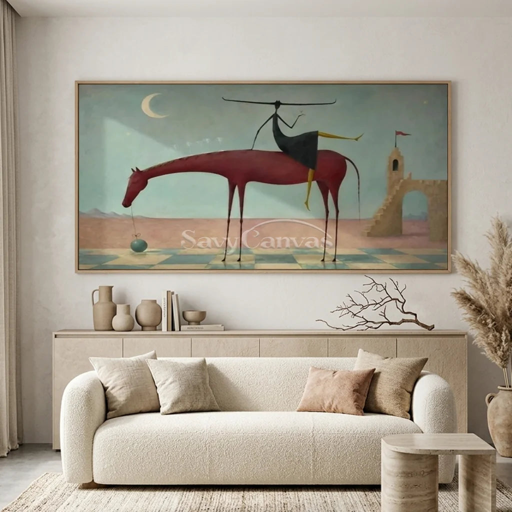 Handmade Surrealist Dreamscape Horse Oil Painting #SS 359