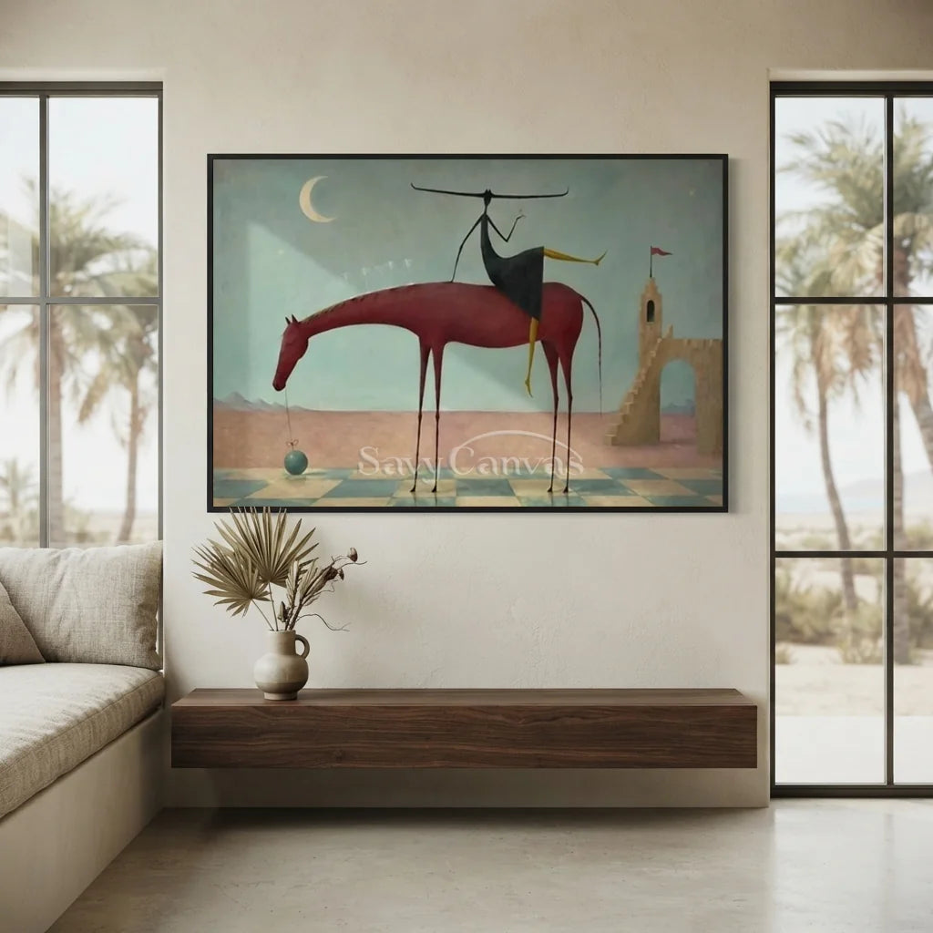 Handmade Surrealist Dreamscape Horse Oil Painting #SS 359