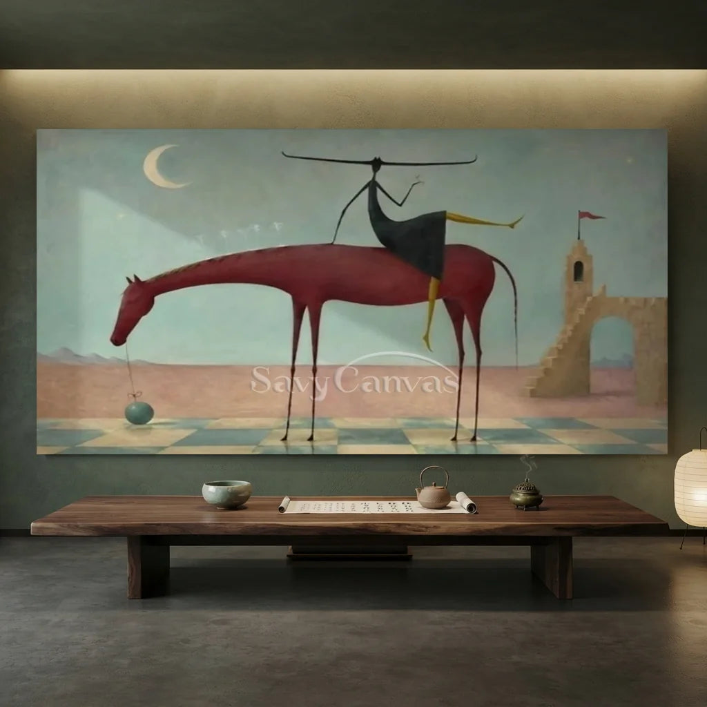 Handmade Surrealist Dreamscape Horse Oil Painting #SS 359